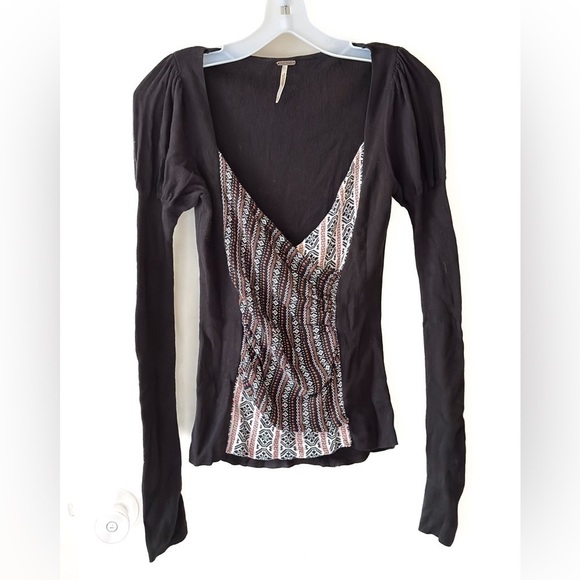 Free People V-Neck Blouse - Picture 1 of 5